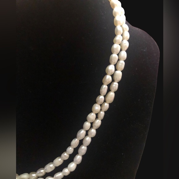 Genuine Pearl Dainty Double Strand Seed Necklace/Choker - Picture 4 of 6